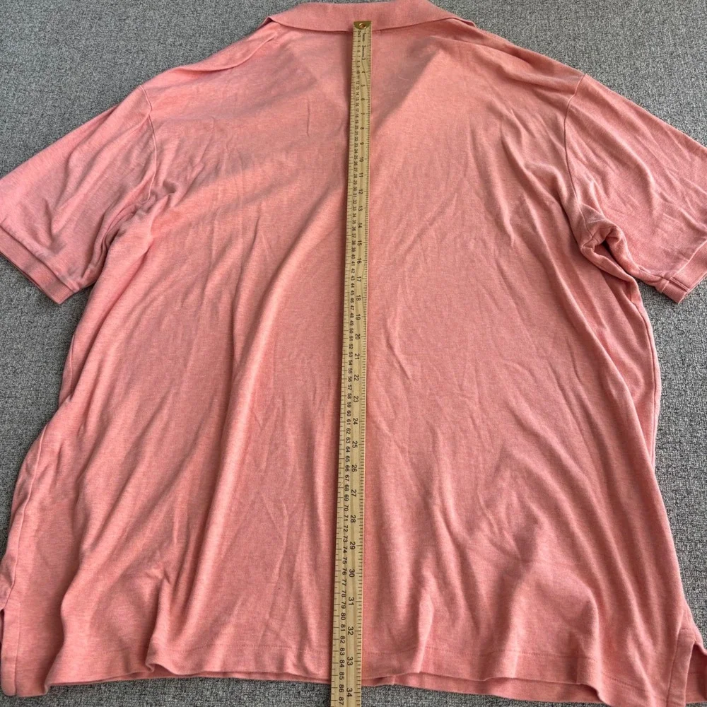 Polo Ralph Lauren Polo Shirt Mens 2XLT Classic Fit Peach Pink Heathered Short Sl